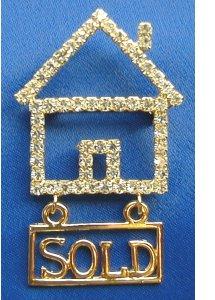 Crystal House With Hanging Sold Sign