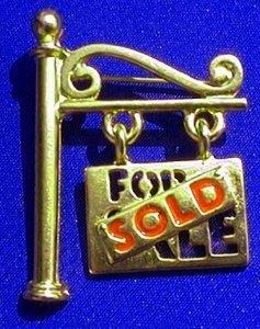 Hanging For Sale/Sold Sign Pin, Brass