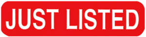 Stickers, "JUST LISTED" Red Rectangle Stickers, 500ct.