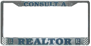 License Plate Frame, Metal, Consult a REALTOR