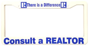 License Plate Frame, Plastic - There is a Difference, Consult a REALTOR®