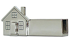 Business Card Holder, Silver, House Shaped