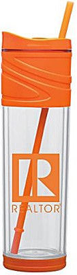 Double Wall Acrylic Tumbler with Straw, 16 ounces