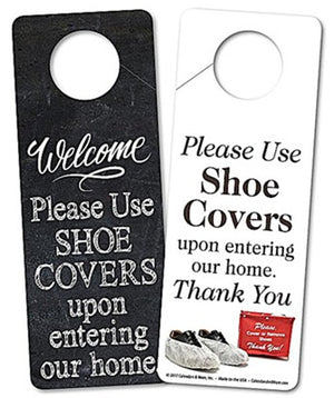 Door Hanger, PLEASE USE SHOE COVERS UPON ENTERING OUR HOME